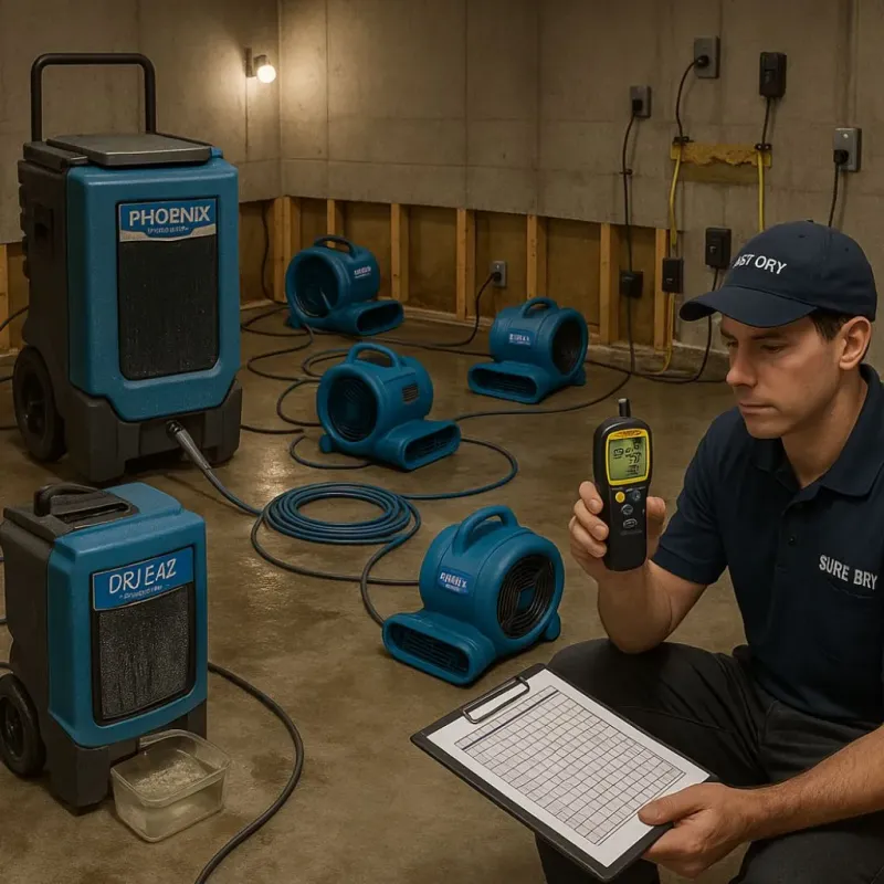 Structural Drying and Dehumidification process in West Memphis, AR